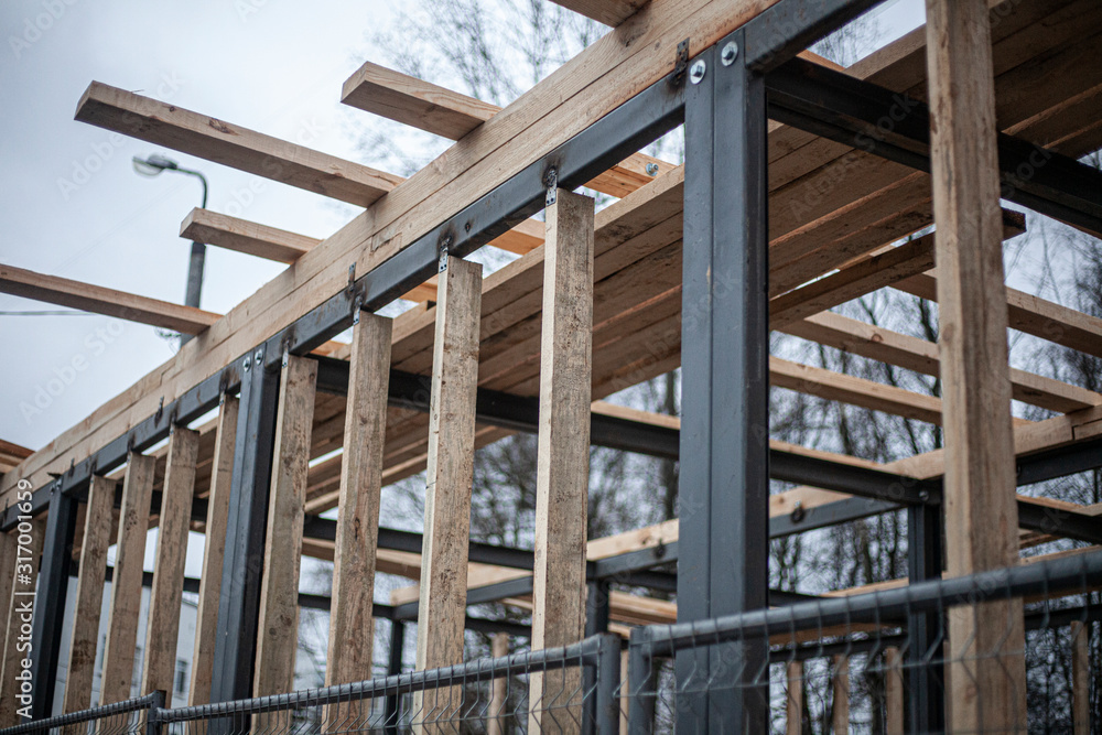 The construction of the store is made of metal and wood. Creating designs for trade. Designing a small house. Metal profile clutch. The construction of the store is made of metal and wood. Creating designs for trade. Designing a small house. Metal profile clutch.