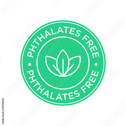 Phthalate free icon. Round isolated symbol.