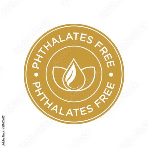 Phthalate free icon. Round isolated symbol.