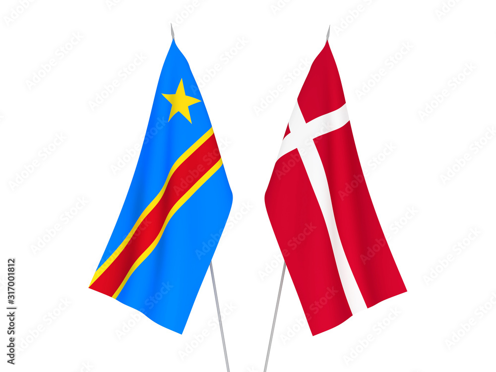 Democratic Republic of the Congo and Denmark flags