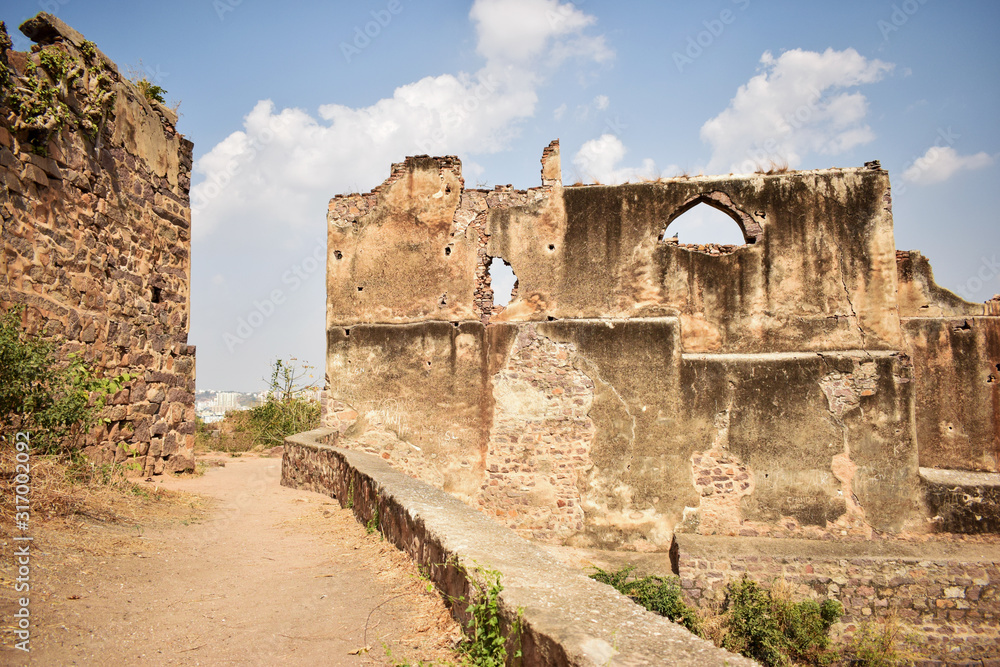 Old Ancient Golconda Fort in India