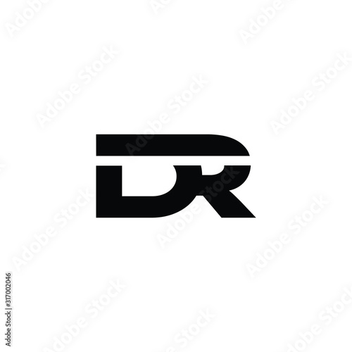 DR letter logo design in white background