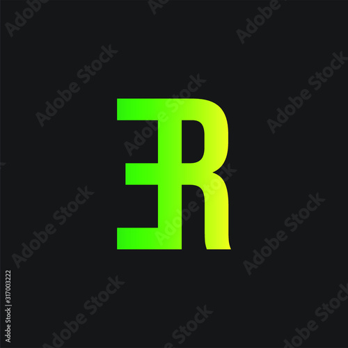 ER letter logo design in black background