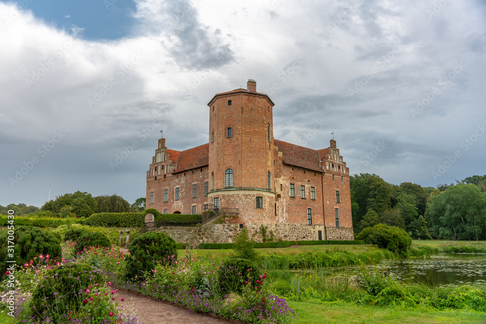 The castle of Torup in southern Sweden with the garden in front