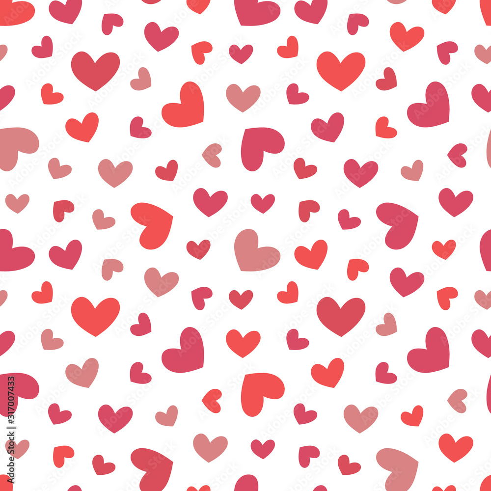 Hand drawn retro heart seamless pattern. Vector illustration. Scribble red hearts on white background. Love concept for Valentine's Day. Abstract template. Vintage background. Vector repeating texture Hand drawn retro heart seamless pattern. Vector illustration. Scribble red hearts on white background. Love concept for Valentine's Day. Abstract template. Vintage background. Vector repeating texture