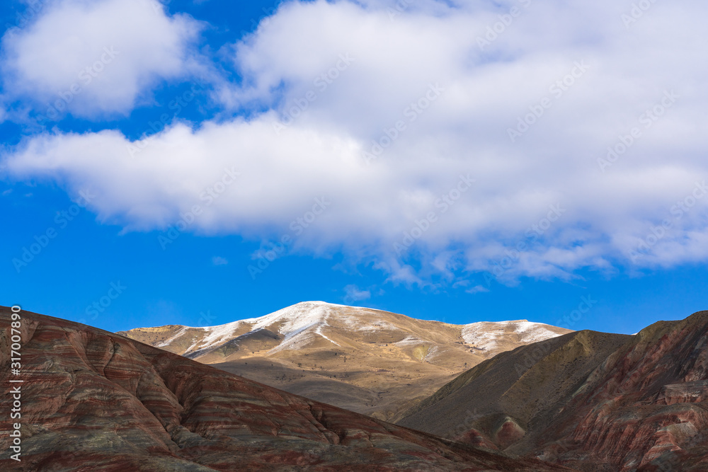 View of the beautiful striped red mountain View of the beautiful striped red mountain
