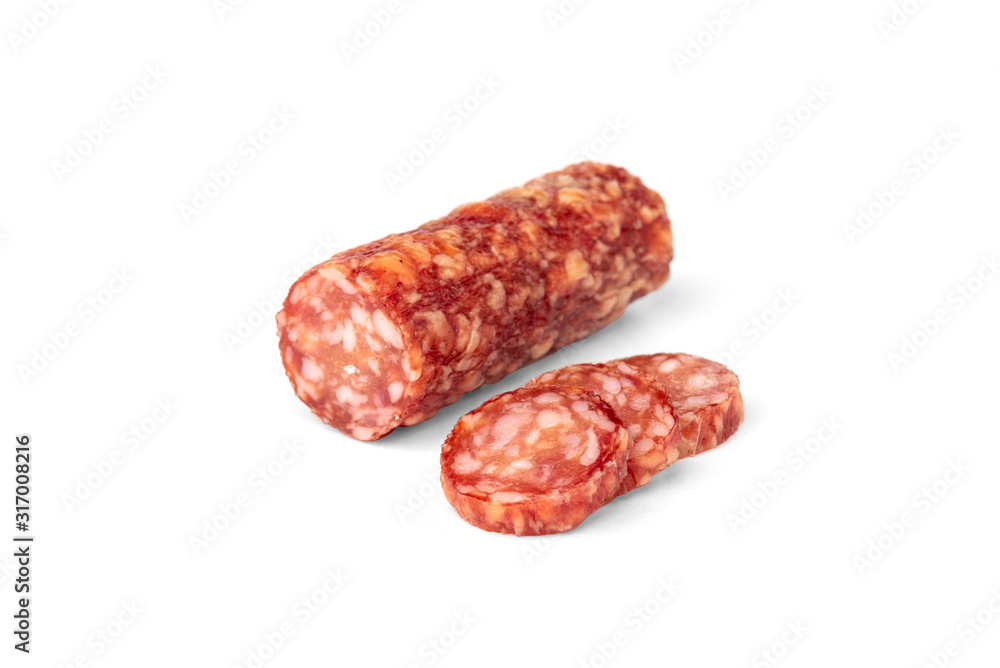 Smoked sausage isolated on white background. Smoked sausage isolated on white background.