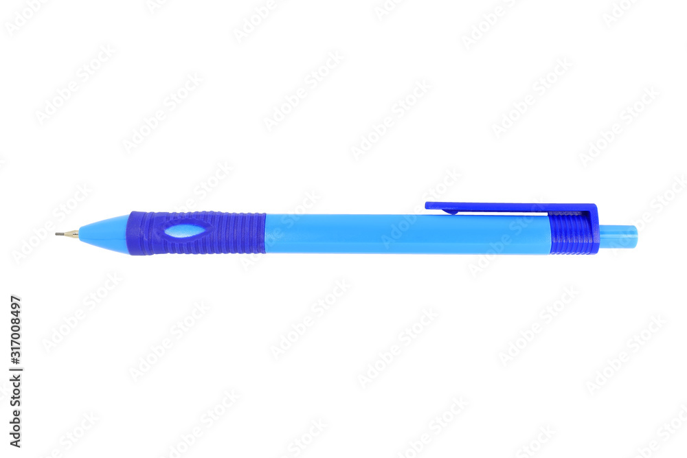 Mechanical pencil for left-handers isolated on a white background Mechanical pencil for left-handers isolated on a white background