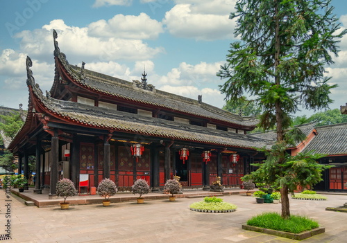 Gardens, inner courtyards and temples belonging to Wenshu Yuan Temple in Wenshu Monastery, Chengdu city, China