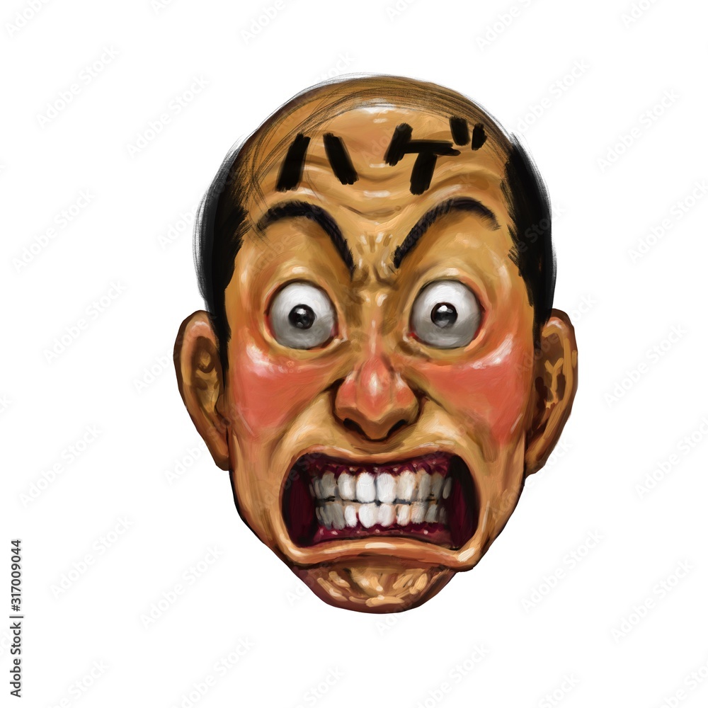 Realistic Asian middle-aged idiot face Realistic Asian middle-aged idiot face