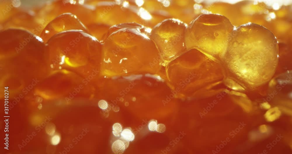Red Caviar in Macro with Dynamic Light Change and Sun Shine Shot on Red Epic
