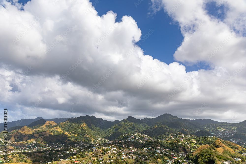 Kingstown, Saint Vincent and the Grenadines - View to the houses on the hill Kingstown, Saint Vincent and the Grenadines - View to the houses on the hill
