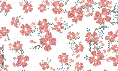 Wallpaper Mural Fashionable cute pattern in nativel flowers. Floral seamless background for textiles, fabrics, covers, wallpapers, print, gift wrapping Torontodigital.ca