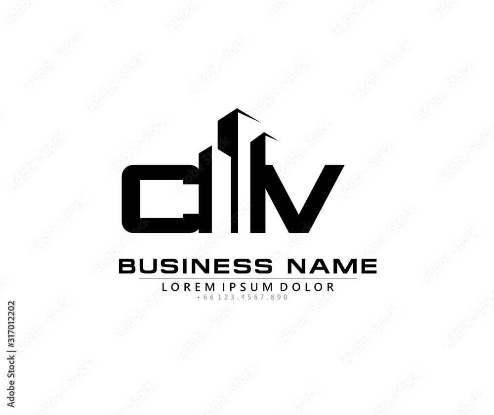 C V CV Initial building logo concept