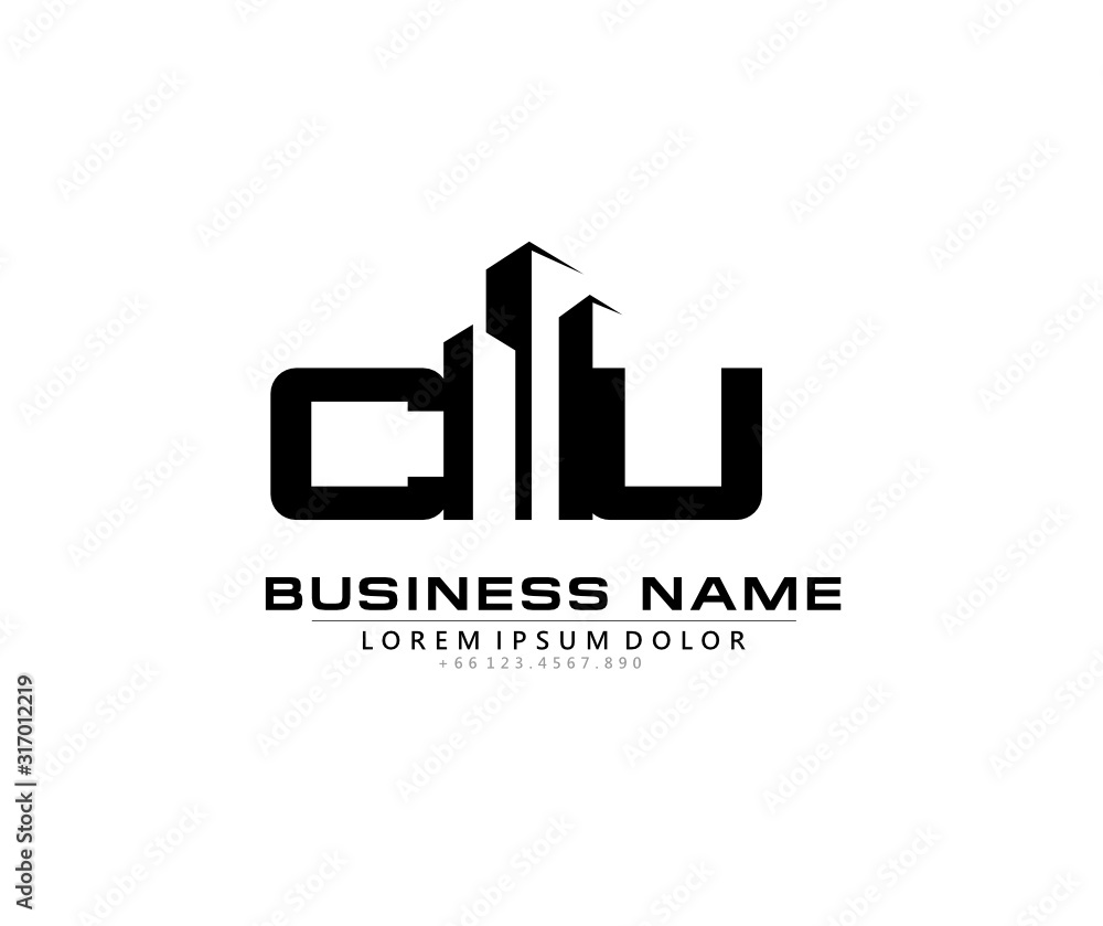 C U CU Initial building logo concept C U CU Initial building logo concept