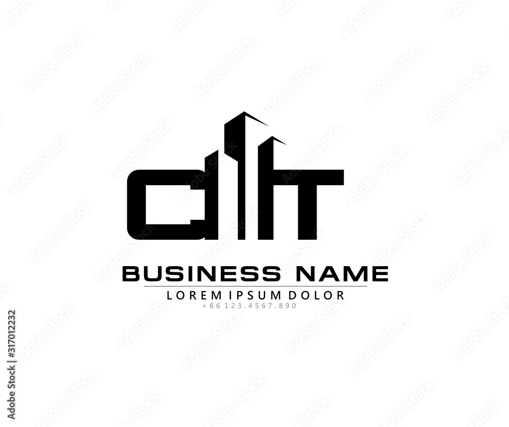 C T CT Initial building logo concept C T CT Initial building logo concept
