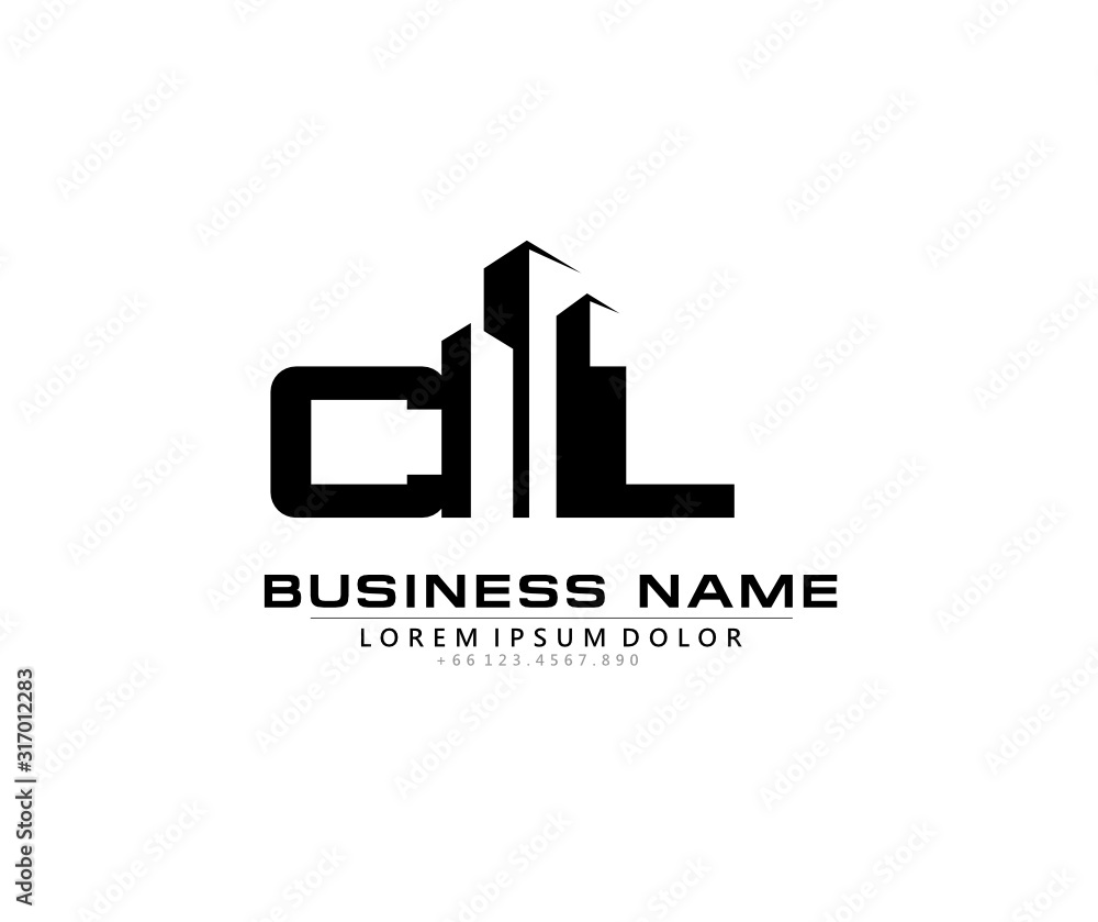 C L CL Initial building logo concept