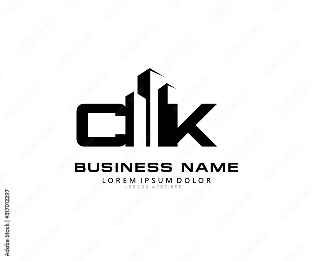 C K CK Initial building logo concept