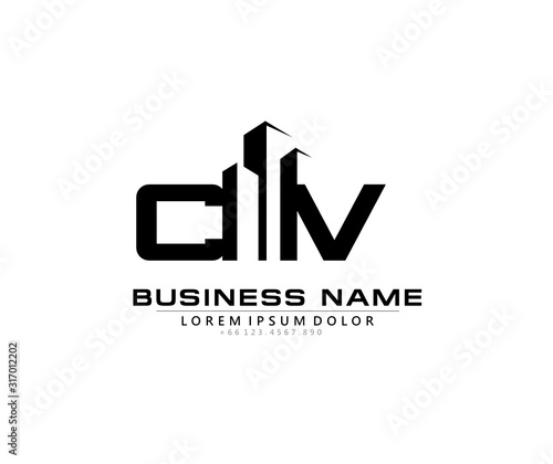 C V CV Initial building logo concept