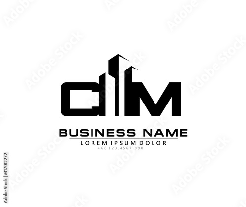 C M CM Initial building logo concept