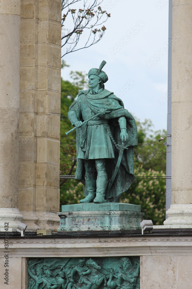 Thokoly Imre bronze statue in Budapest