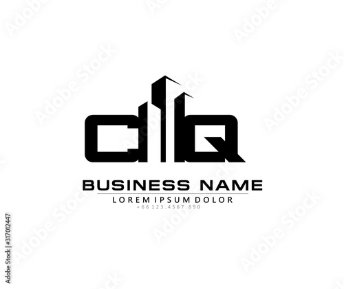 C Q CQ Initial building logo concept