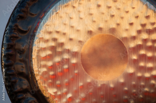 Photography big gong metal instrument