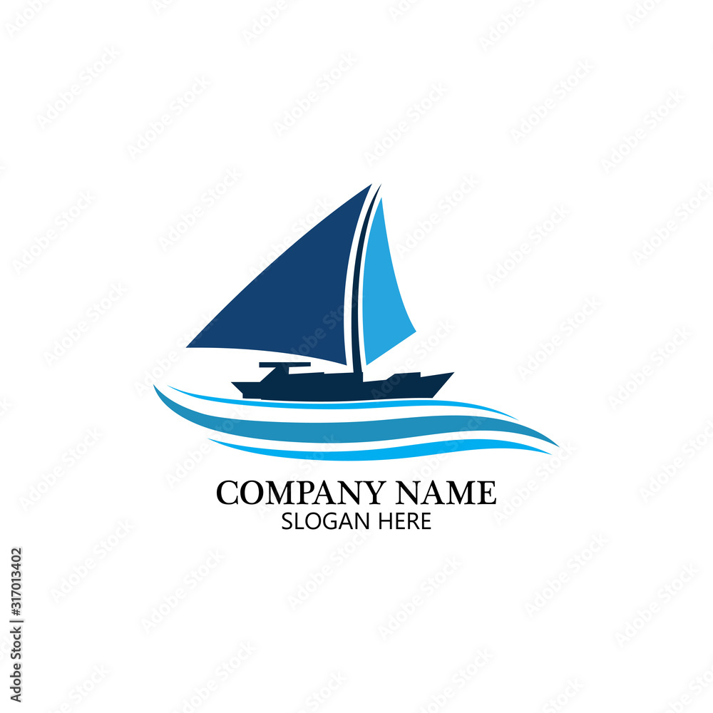 Sailing boat, Daily cruises, sea travel, vector logo-icon Sailing boat, Daily cruises, sea travel, vector logo-icon