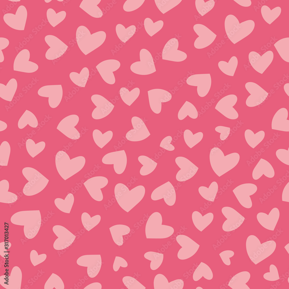 Valentine's day seamless pattern design for fabric, kids product, textile, stationery, wallpaper. Repeating pattern with hearts, clipart scandinavian style valentines day illustrations