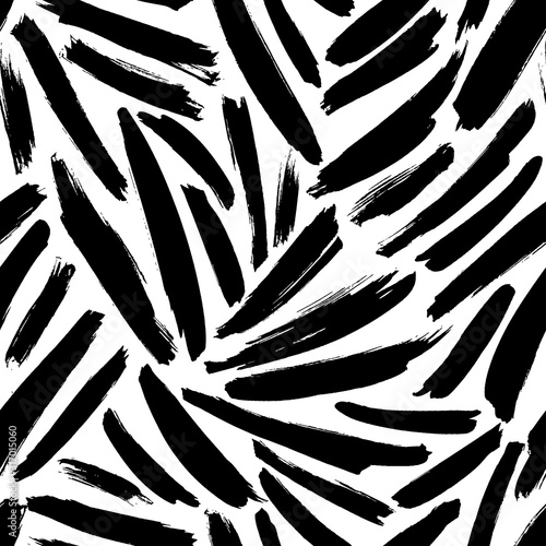 Grunge scribbles hand drawn vector seamless pattern. Contemporary printmaking texture