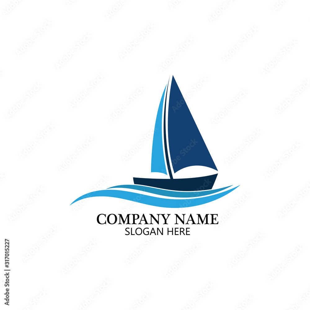 Sailing boat, Daily cruises, sea travel, vector logo-icon Sailing boat, Daily cruises, sea travel, vector logo-icon