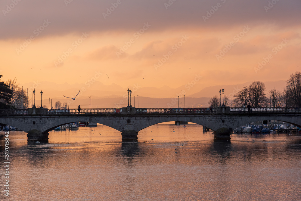 bridge over the Limmat river in Zurich