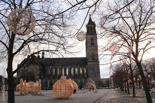 Magdeburger Domplatz im Festtagsschmuck photo