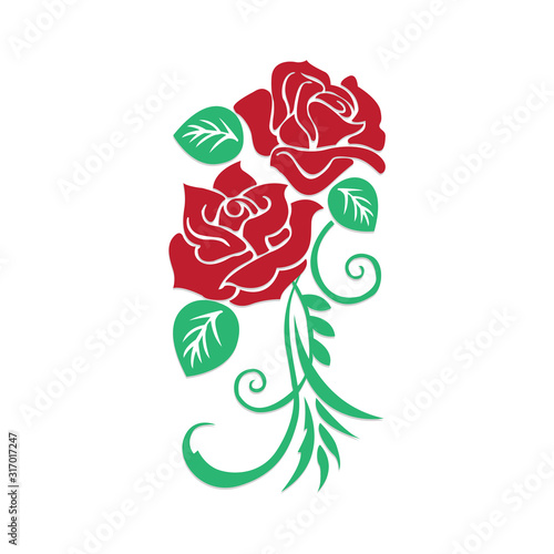 vector flower logo design and ornament
