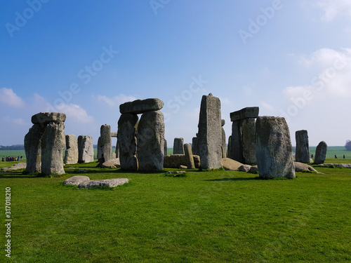 Stonehenge rocks with clear skies