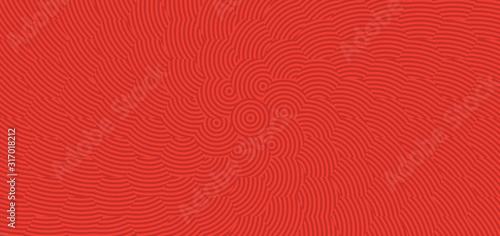 Vector - Radiating Red circles pattern .Geometry background.Chinese concept.