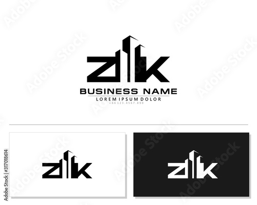 Z K ZK Initial building logo concept