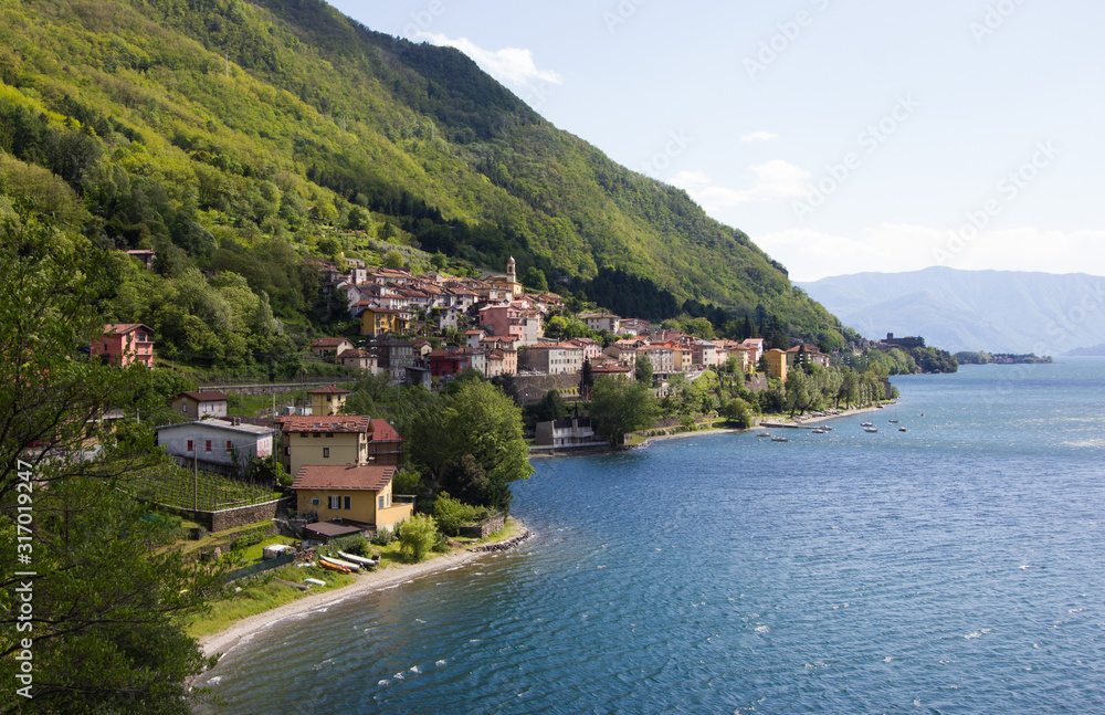 Banks of Komo lake in Italy