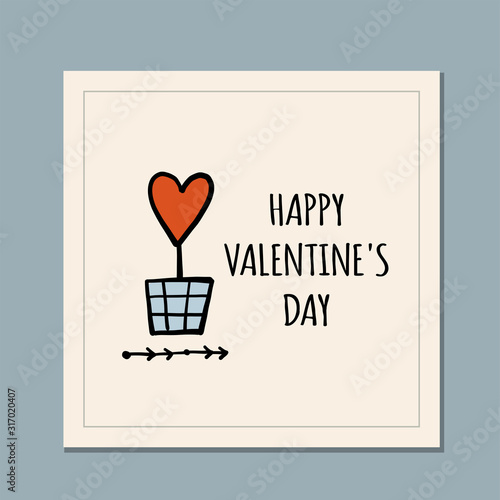 Valentine's day greeting card design. Love and Wedding Art