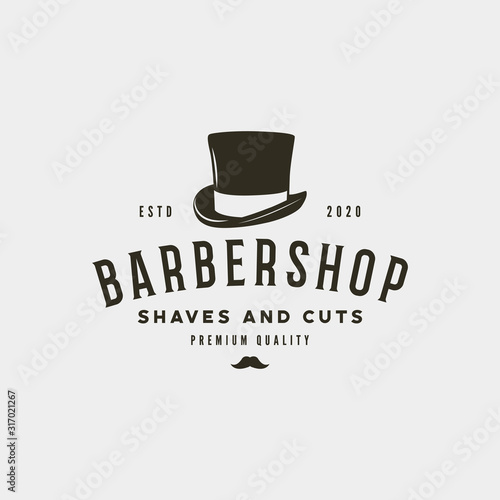 vintage barbershop logo. retro styled hair salon emblem. vector illustration
