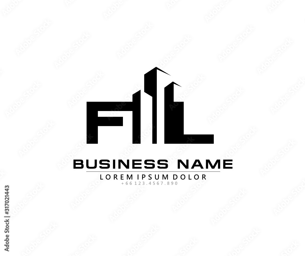 F L FL Initial building logo concept