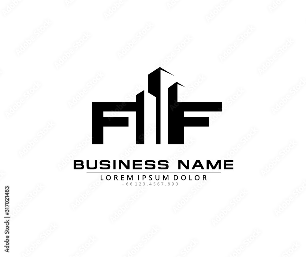 F FF Initial building logo concept F FF Initial building logo concept