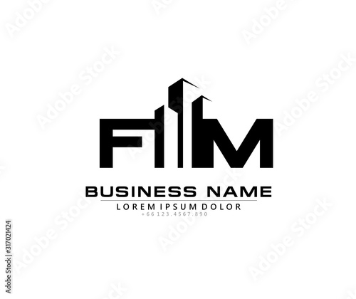 F M FM Initial building logo concept