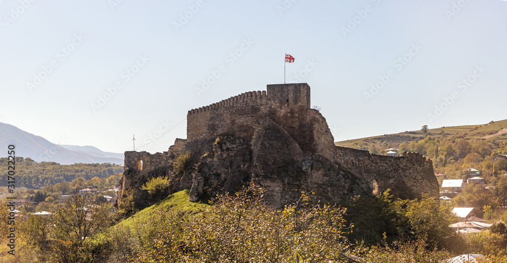 The ruins of the Surami Fortress stand on a hill near the road leading from Kutaisi to Tbilisi in Georgia The ruins of the Surami Fortress stand on a hill near the road leading from Kutaisi to Tbilisi in Georgia