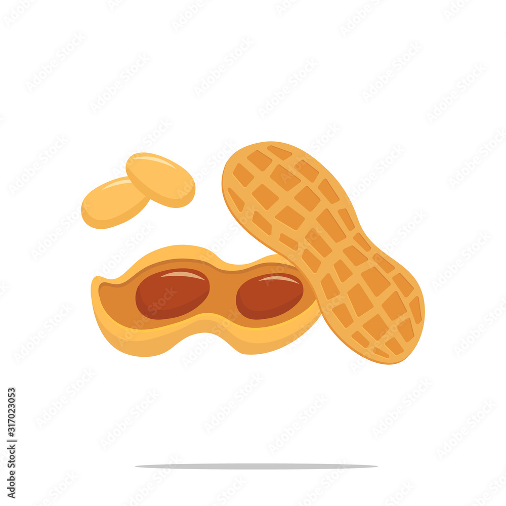 Set of peanuts flat icon vector illustration. EPS 10 Set of peanuts flat icon vector illustration. EPS 10