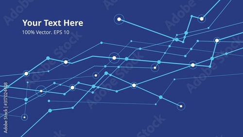 Futuristic crypto colorful blockchain illustration. Vector global creative social network. Abstract polygonal background with lines and dots. EPS 10