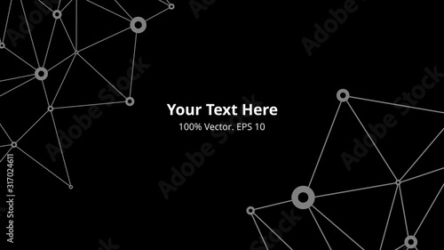 Futuristic crypto colorful blockchain illustration. Vector global creative social network. Abstract polygonal background with lines and dots. EPS 10