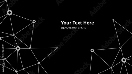 Futuristic crypto colorful blockchain illustration. Vector global creative social network. Abstract polygonal background with lines and dots. EPS 10