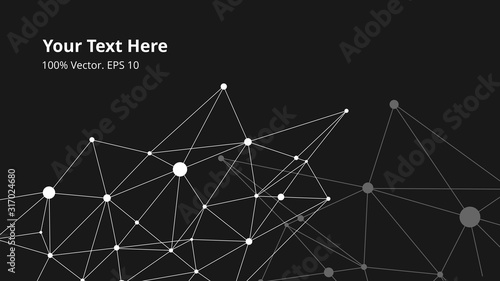 Futuristic crypto colorful blockchain illustration. Vector global creative social network. Abstract polygonal background with lines and dots. EPS 10