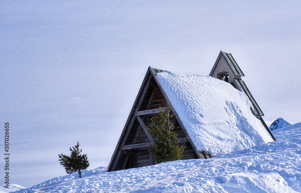 Snowy chapel